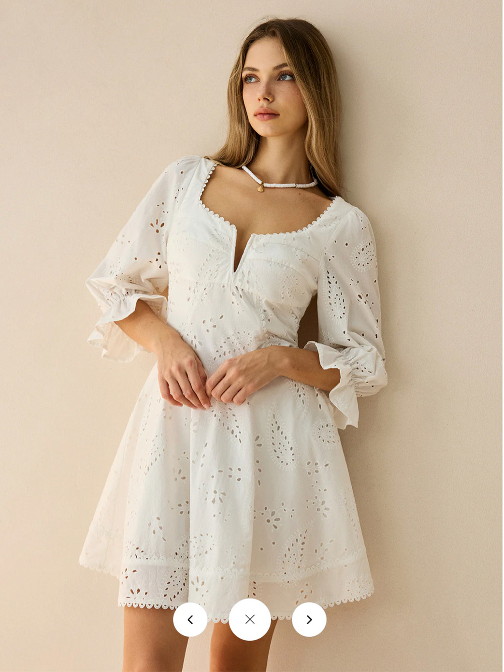Copied - NWT Commense Cotton Scalloped Edge Eyelet Mini Dress Sz XL